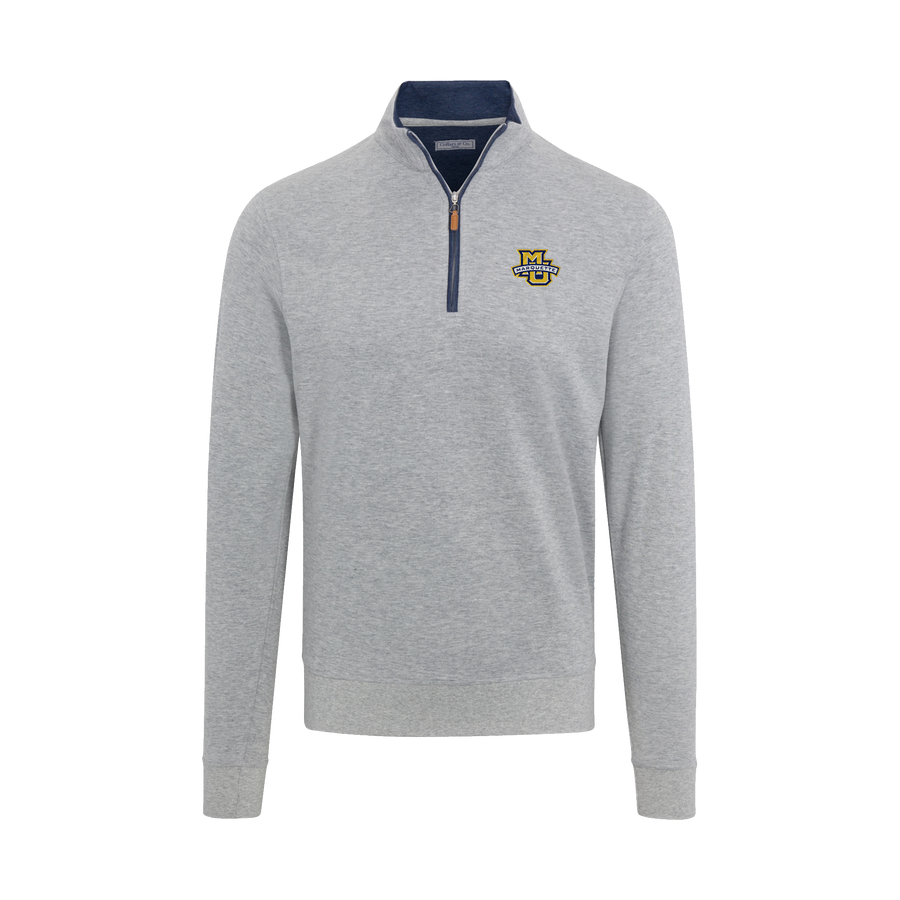 Marquette Light Grey Heather Cloud Cotton Quarter Zip Pullover