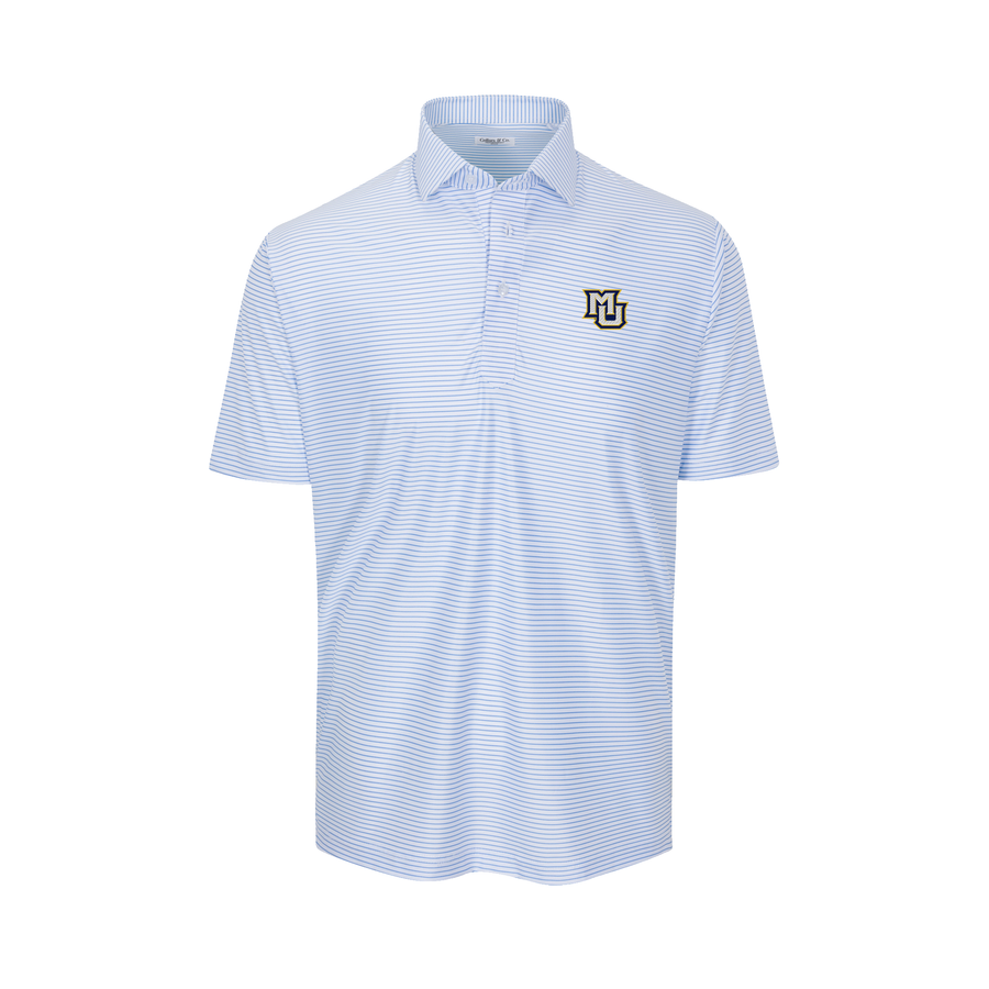 Marquette Featherweight Flex Polo Camden White with Blue Stripe