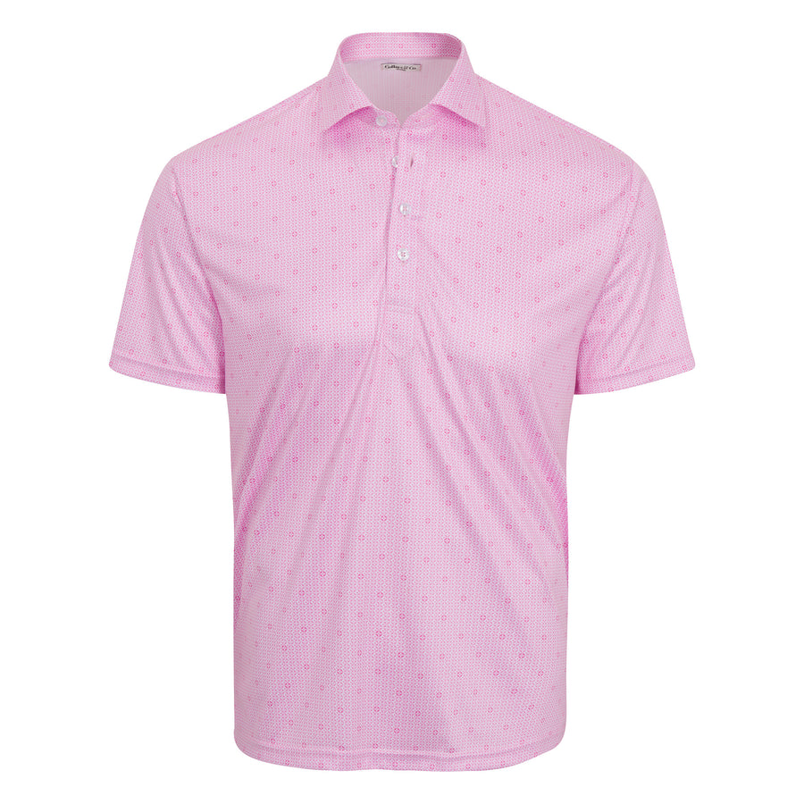 Semi-Spread Collar Polo Medallion Pink