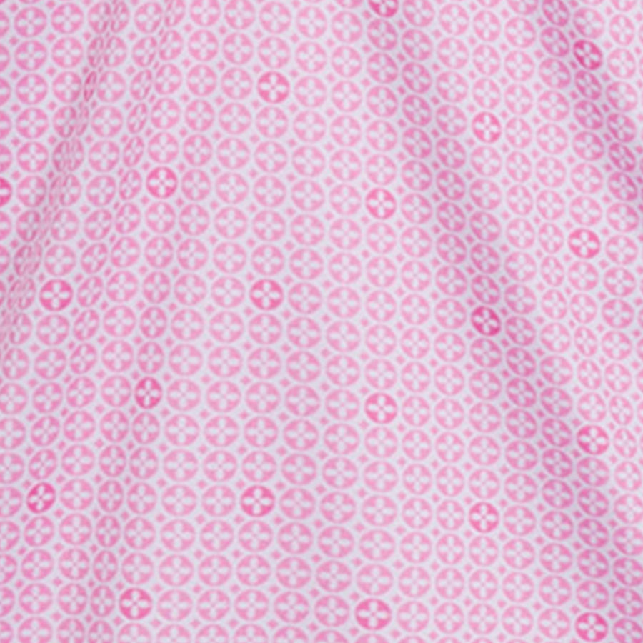 Semi-Spread Collar Polo Medallion Pink