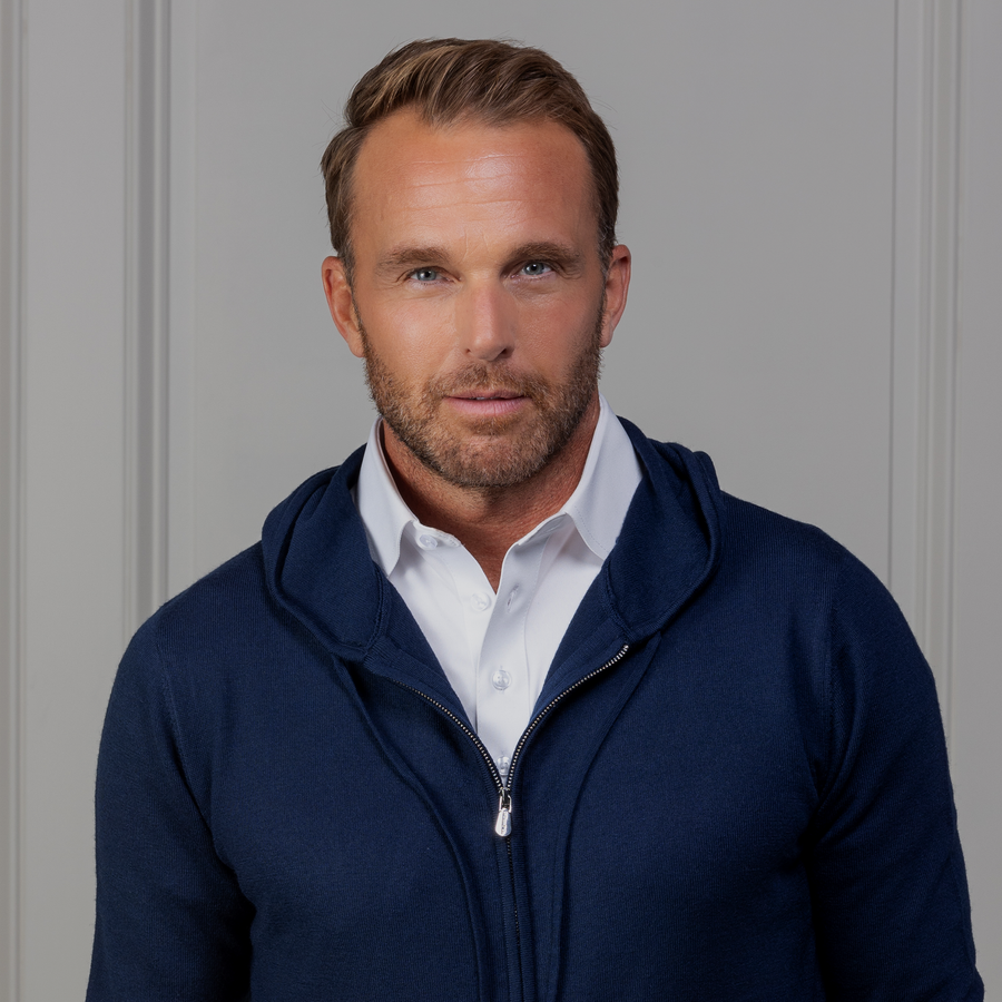 Melbourne Merino Hoodie Navy