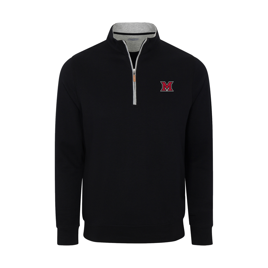 Miami Ohio Black Heather Cloud Cotton Quarter Zip Pullover