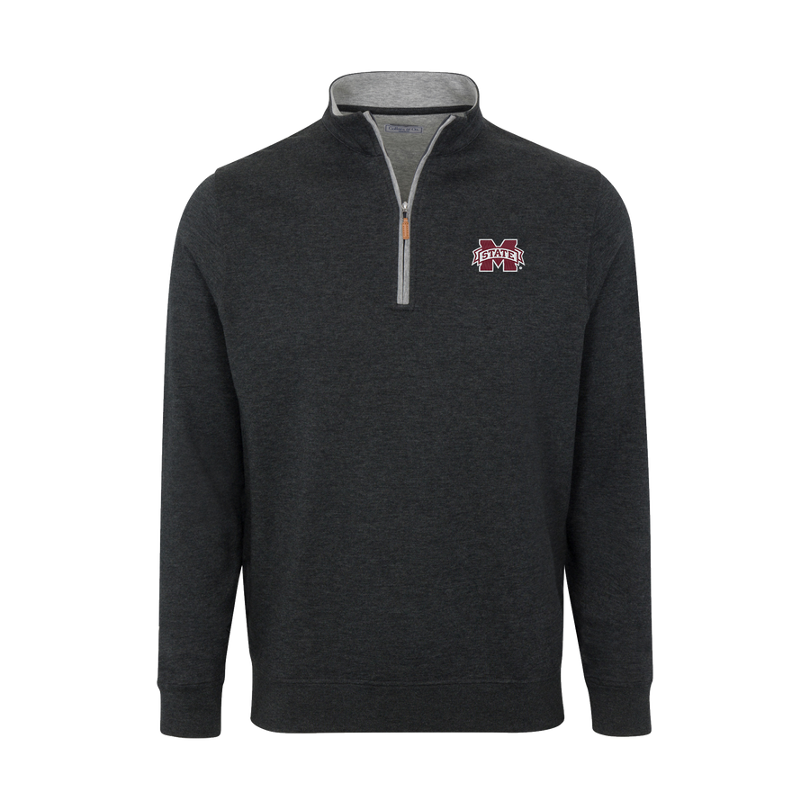 Mississippi State Charcoal Heather Cloud Cotton Quarter Zip Pullover