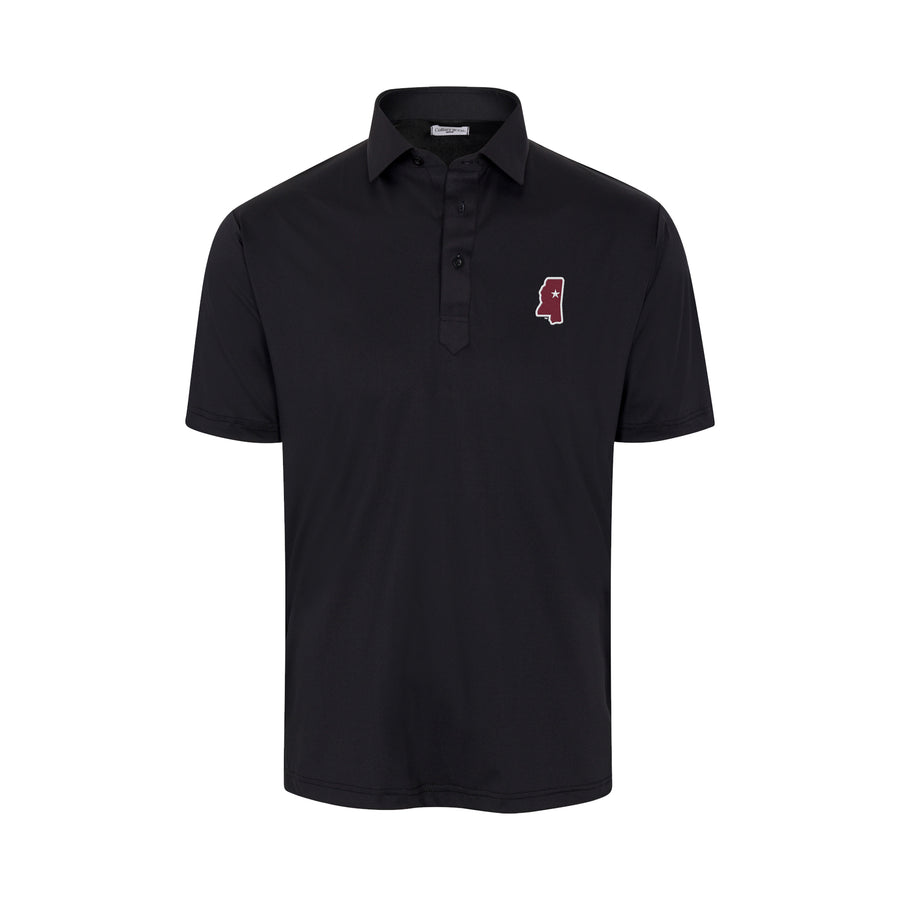 Mississippi State Featherweight Flex Polo Black