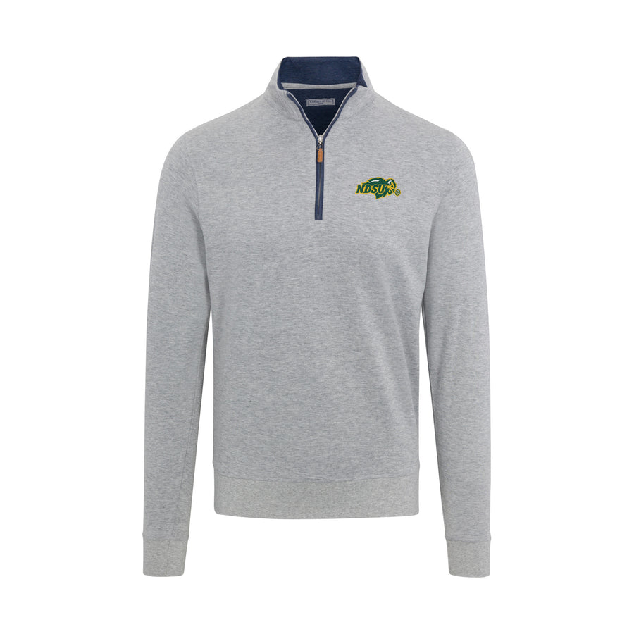 North Dakota State Light Grey Heather Cloud Cotton Quarter Zip Pullover