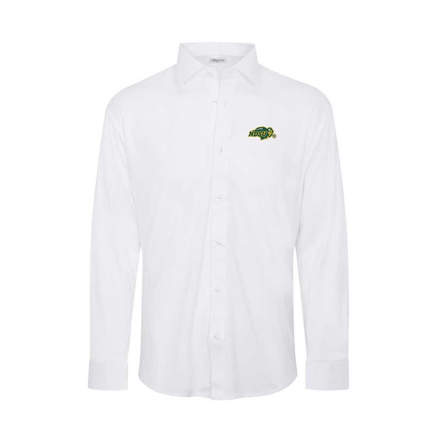 North Dakota State Quattro Flex Dress Shirt with Semi-Spread Collar White