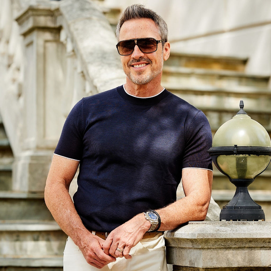 Amalfi Luxe Tee Navy
