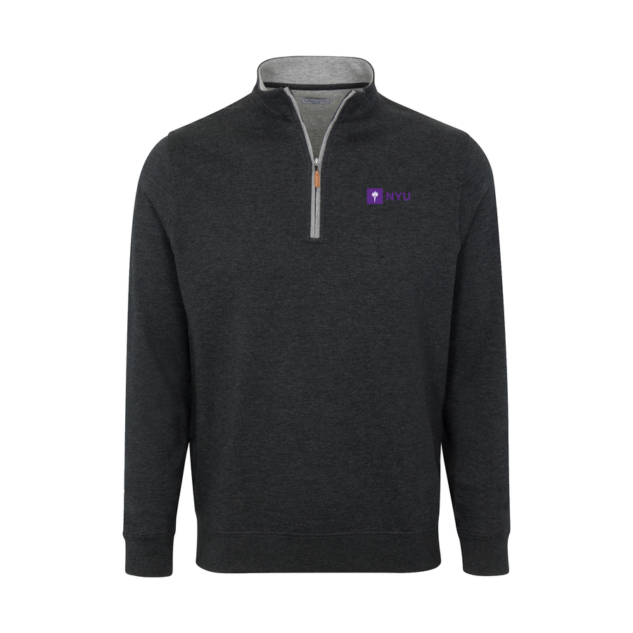 New York University Charcoal Heather Cloud Cotton Quarter Zip Pullover