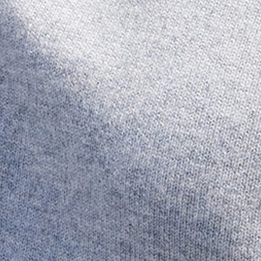 Napoli Crew Neck Wool & Cashmere Sweater Grey with Ivory Trim