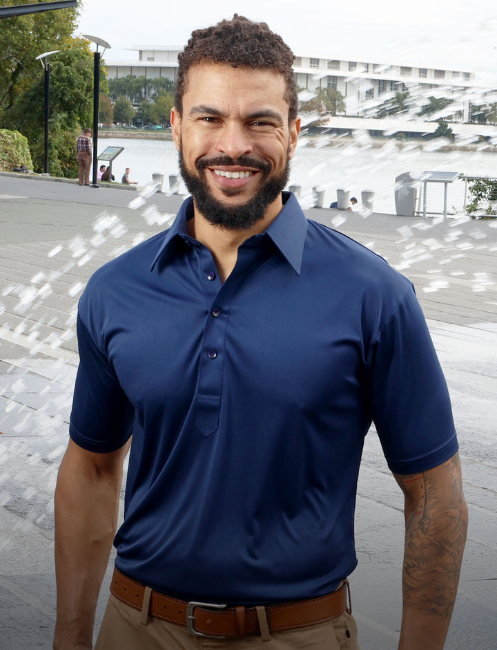 Collar Mens Dress Polo Shirts The Original Dress Collar Polo™ Sky