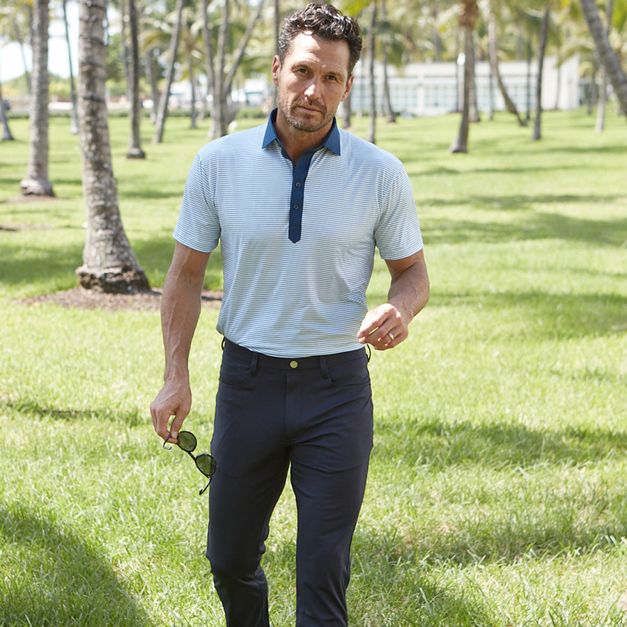 Featherweight Flex Polo Preston Navy