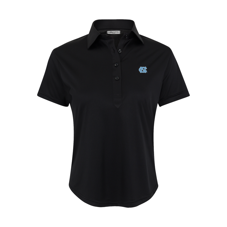 North Carolina Women's Cap Sleeve Semi Spread Polo Black
