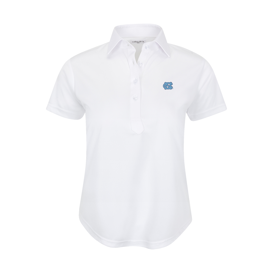 North Carolina Women's Cap Sleeve Semi Spread Polo White