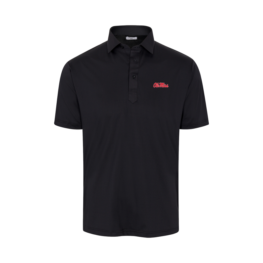 Ole Miss Featherweight Flex Polo Black