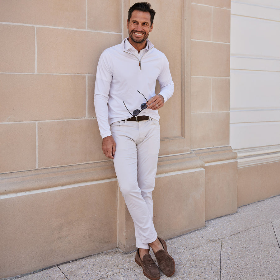 Palm Pima Blend Quarter Zip White – Collars & Co.