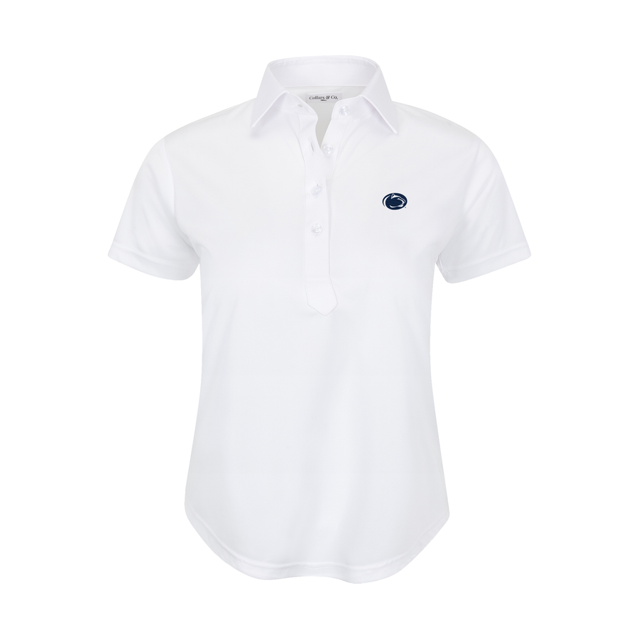 Penn State Women's Cap Sleeve Semi Spread Polo White