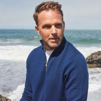 Napoli Pocket Quarter Zip Wool Sweater Navy – Collars & Co.