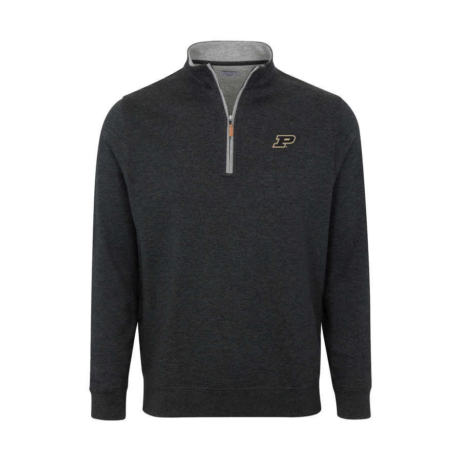 Purdue Charcoal Heather Cloud Cotton Quarter Zip Pullover