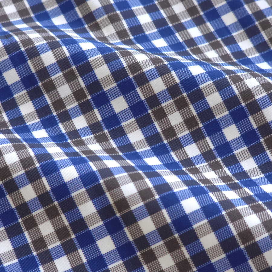 Apex Performance Dress Shirt Semi-Spread Collar Royal and Brown Tatter –  Collars & Co