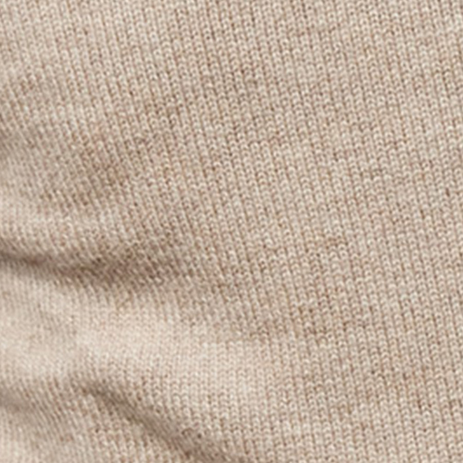Napoli Crew Neck Wool & Cashmere Sweater in Sand with Ivory Trim