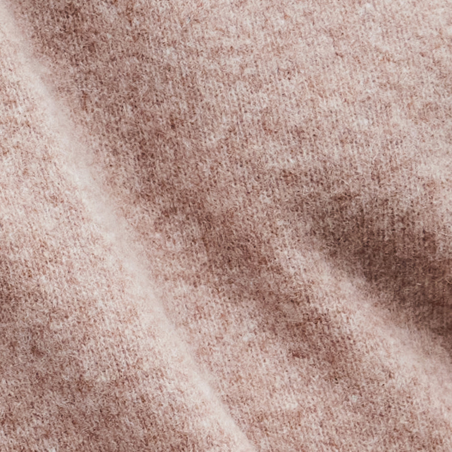 Balmoral Quarter Zip Wool Sweater Camel with Brown Suede Trim