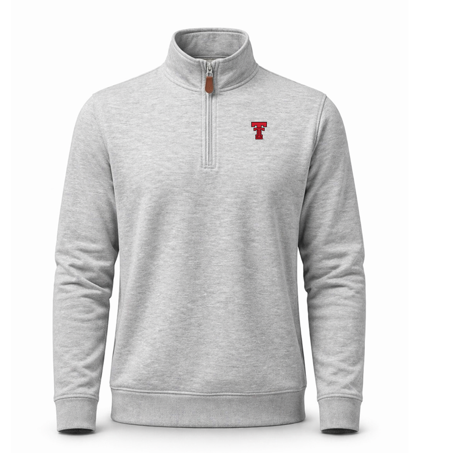Texas Tech Heather Cloud Cotton Quarter Zip Pullover Light Grey ...