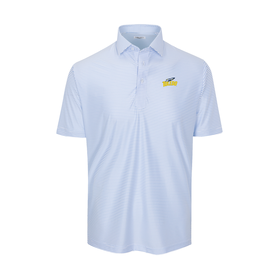 Toledo Featherweight Flex Polo Camden White with Blue Stripe