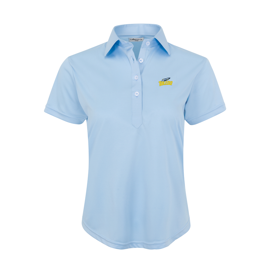 Toledo Women's Cap Sleeve Semi Spread Polo Sky Blue