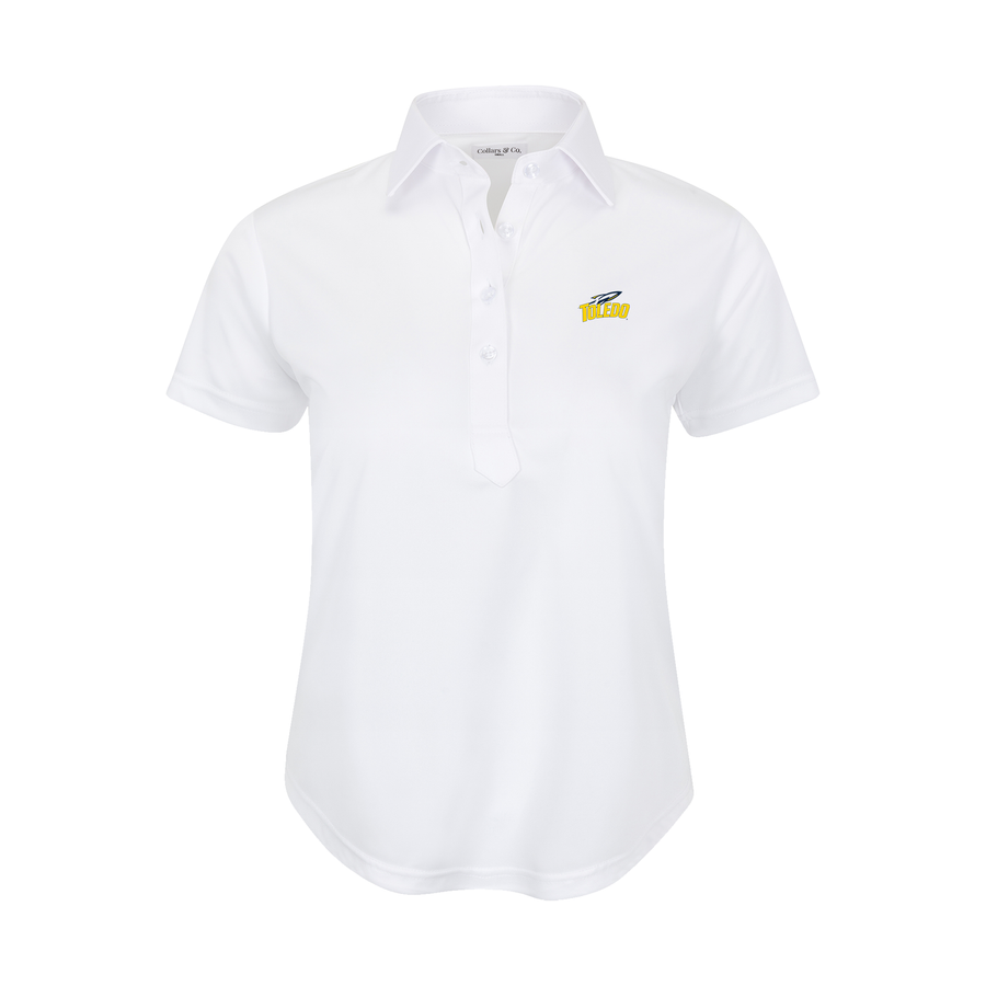 Toledo Women's Cap Sleeve Semi Spread Polo White