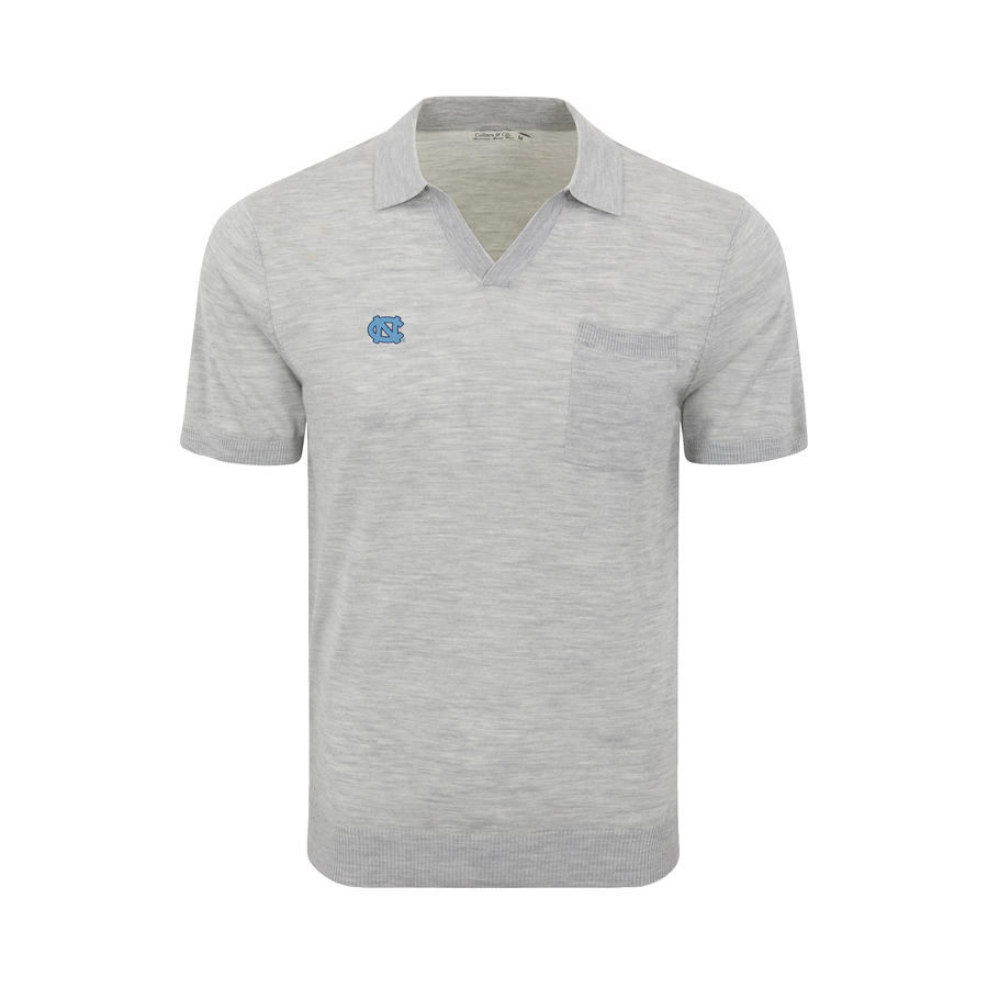 North Carolina Bellagio Buttonless Short Sleeve Merino Polo Grey