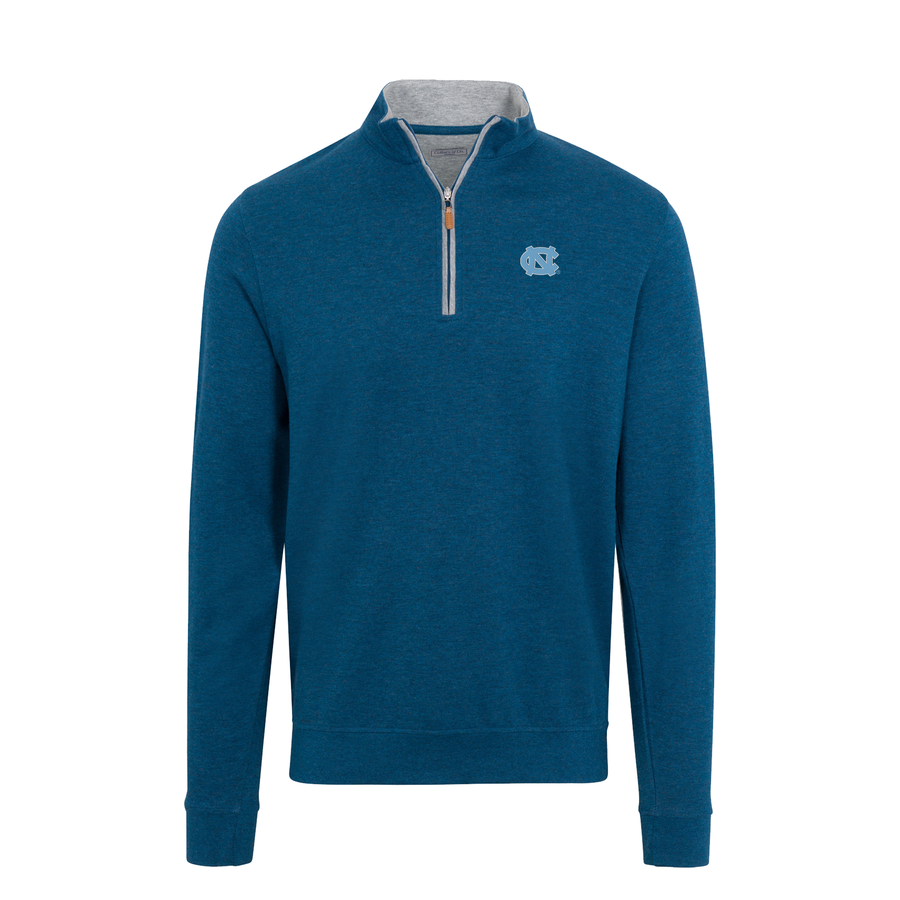North Carolina Indigo Heather Cloud Cotton Quarter Zip Pullover