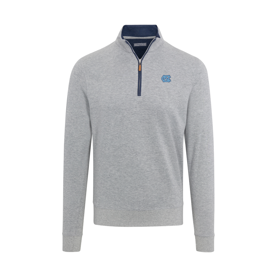 North Carolina Light Grey Heather Cloud Cotton Quarter Zip Pullover