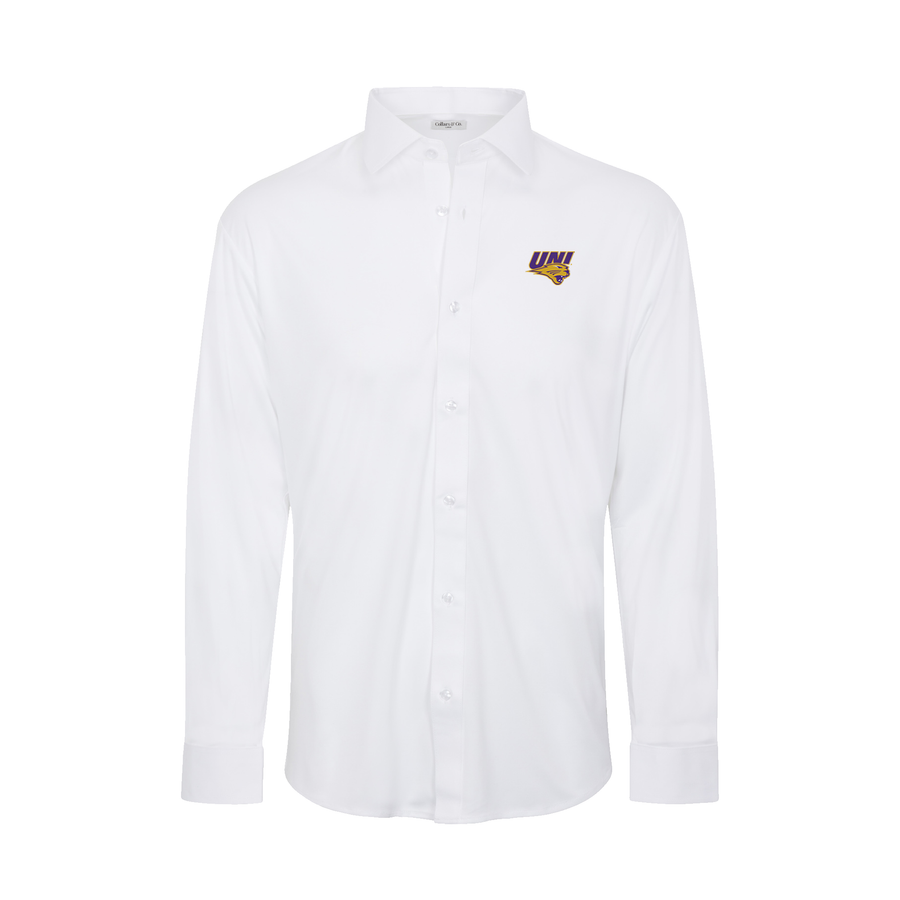 Northern Iowa Quattro Flex Dress Shirt with Semi-Spread Collar White
