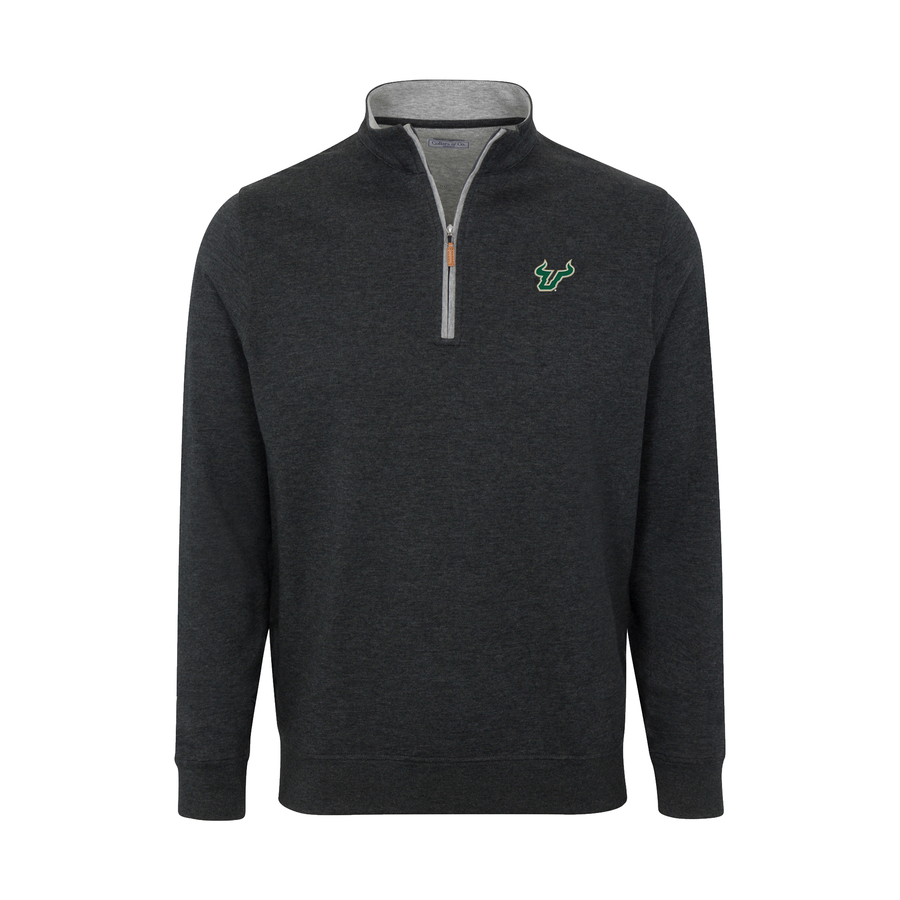 South Florida Charcoal Heather Cloud Cotton Quarter Zip Pullover