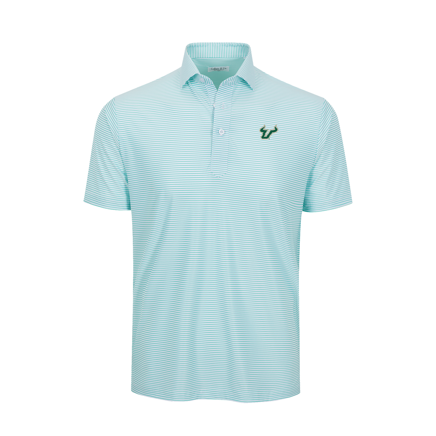 South Florida Featherweight Flex Polo Augusta Green Stripe