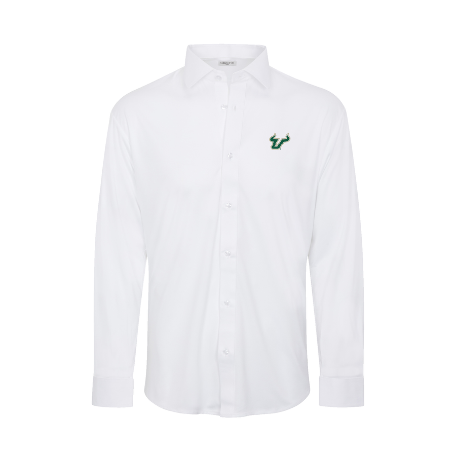 South Florida Quattro Flex Dress Shirt with Semi-Spread Collar White