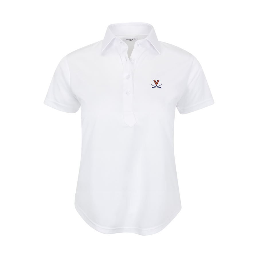 Virginia Women's Cap Sleeve Semi Spread Polo White