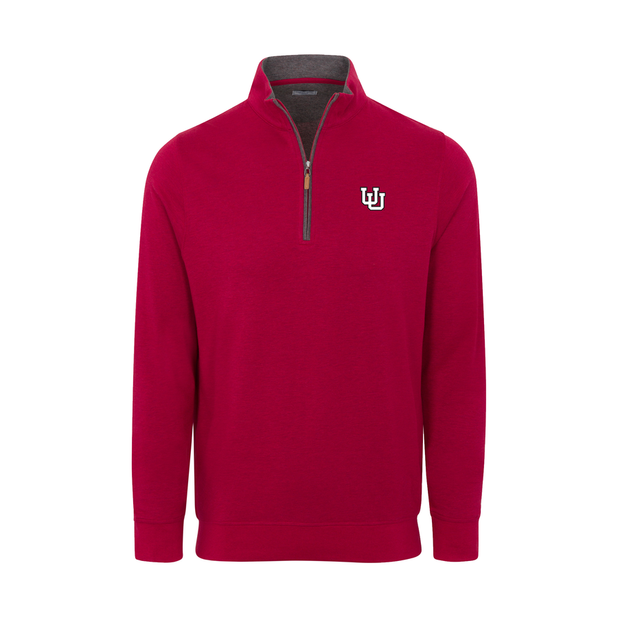 Utah Red Heather Cloud Cotton Quarter Zip Pullover