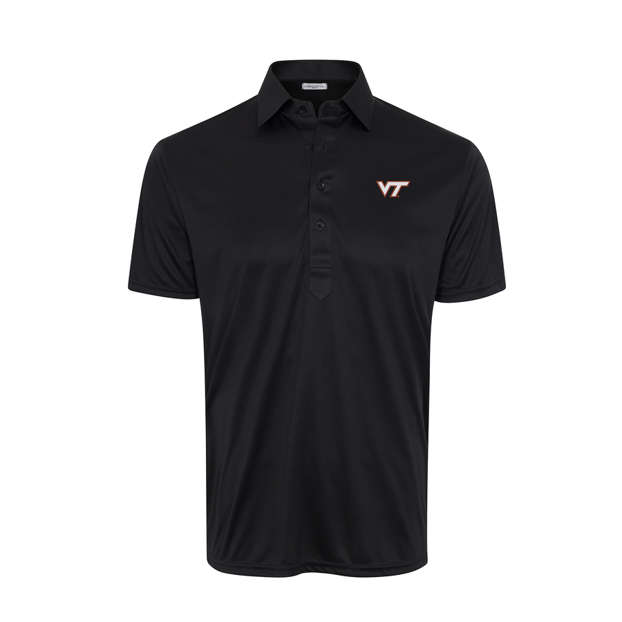 Virginia Tech Semi-Spread Collar Polo Black