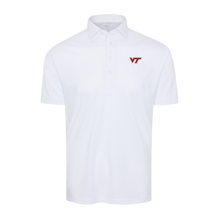 Virginia Tech Semi-Spread Collar Polo White