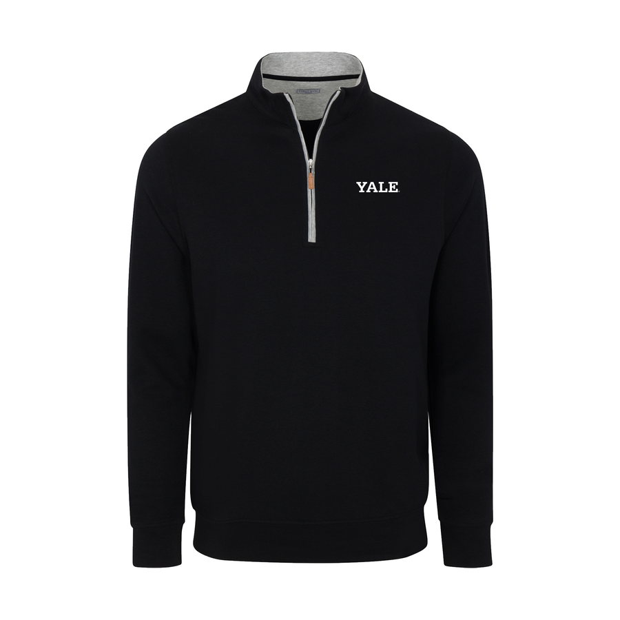 Yale Black Heather Cloud Cotton Quarter Zip Pullover