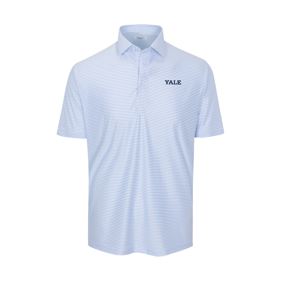 Yale Featherweight Flex Polo Camden White with Blue Stripe