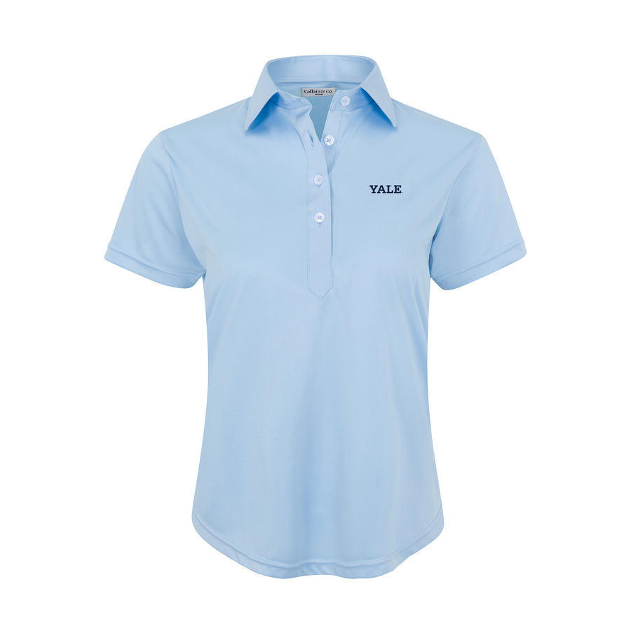 Yale Women's Cap Sleeve Semi Spread Polo Sky Blue
