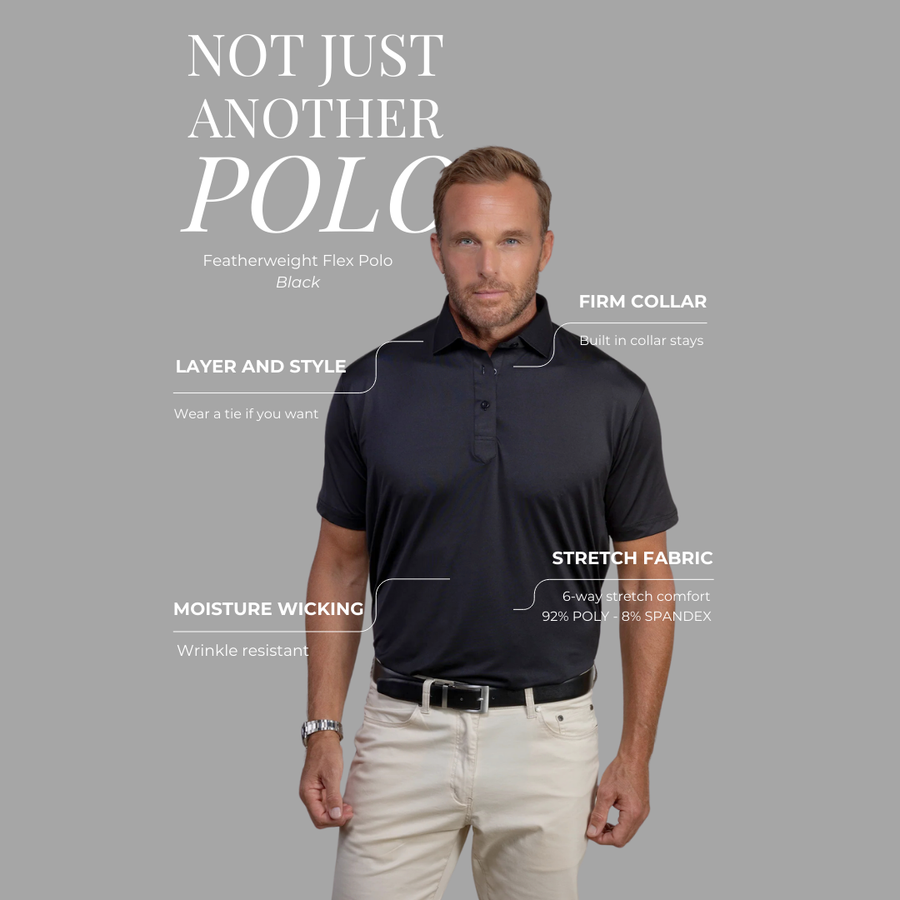 Featherweight Flex Polo Black