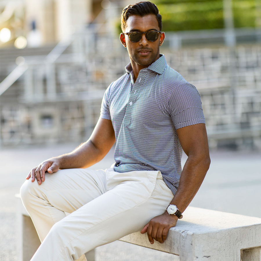 Semi-Spread Collar Polo Vantage Black Relaxed / S Semi-Spread Collar Polo Vantage Black Relaxed / S