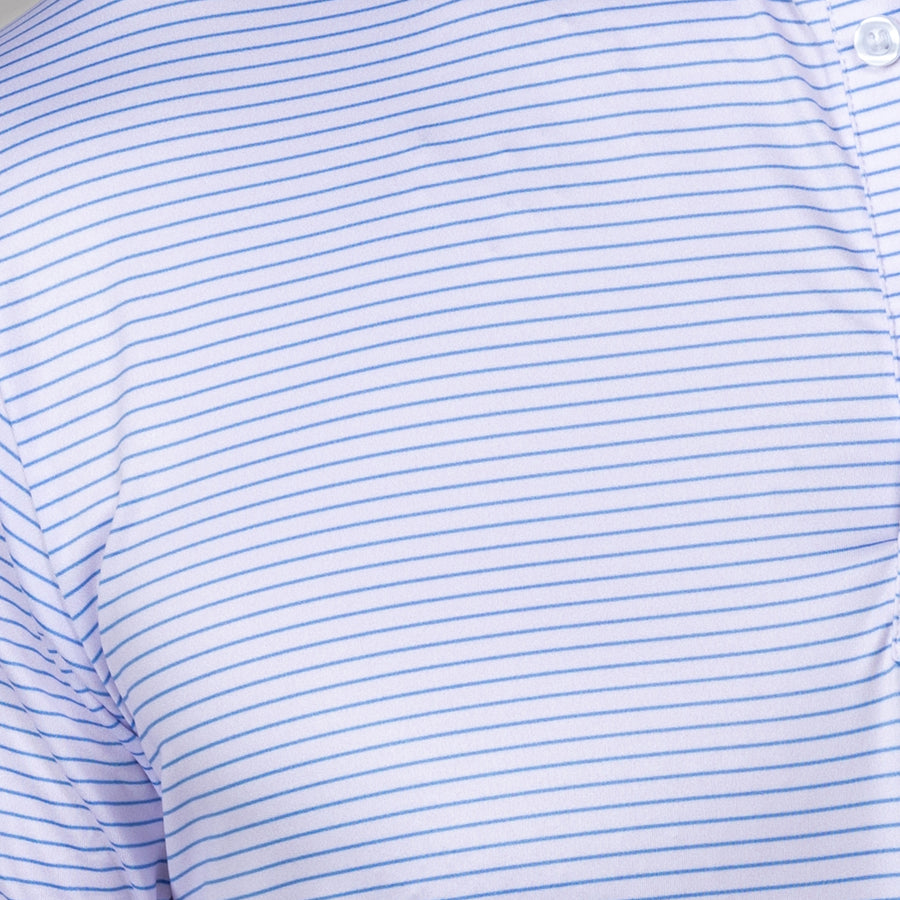 Featherweight Flex Polo Camden White with Blue Stripe