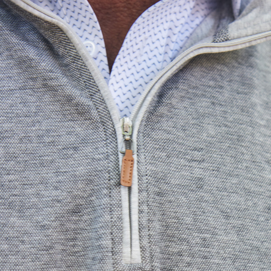 Cloud Textured Quarter Zip Pullover Granite
