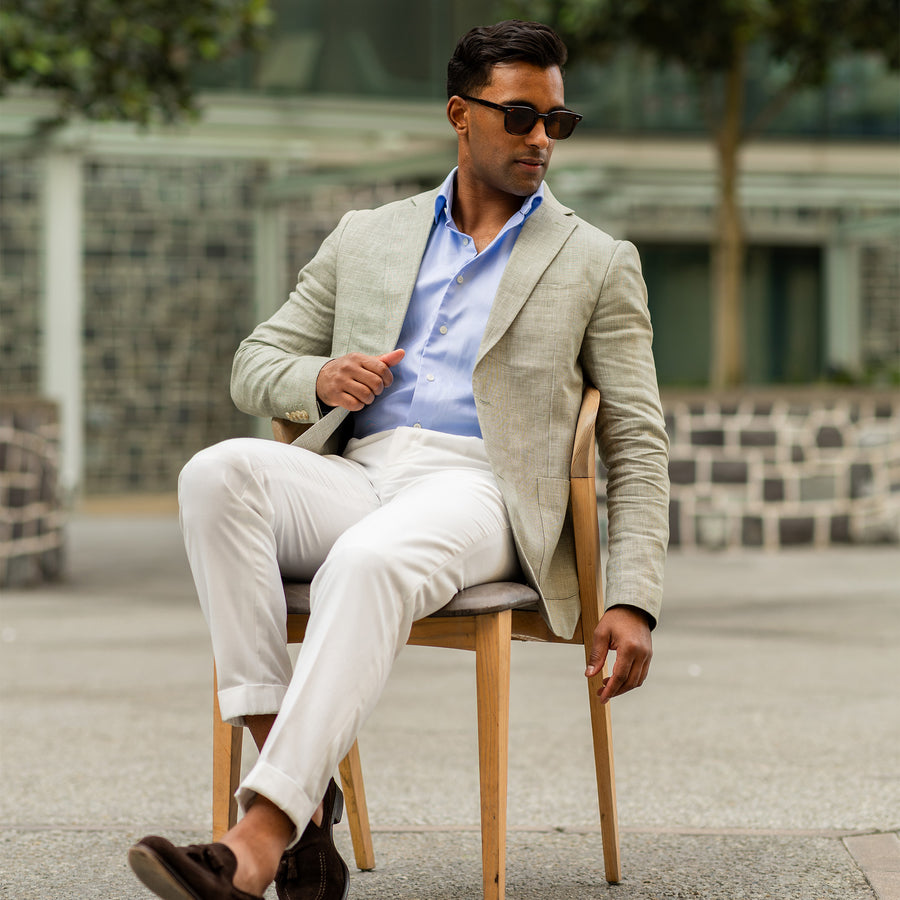 The Lorenzo Linen & Cotton Blazer Light Sage 2XL-46R / Light Sage The Lorenzo Linen & Cotton Blazer Light Sage 2XL-46R / Light Sage