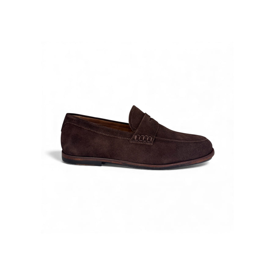 Naples Penny Loafers Chocolate Brown Suede Collars & Co. Naples Penny Loafers Chocolate Brown Suede Collars & Co.
