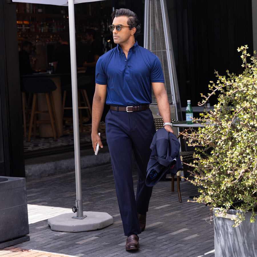 navy blue dress shirt and pants The Howard Solid Navy S / Solid Navy